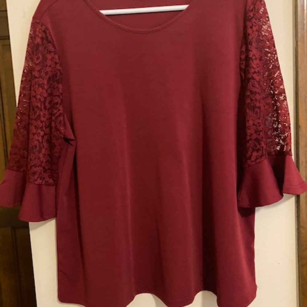 Meaveor Women's Lace Sleeve Shirt